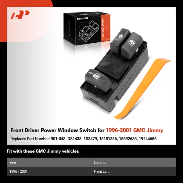 Front Driver Power Window Switch for 1996-2001 GMC Jimmy