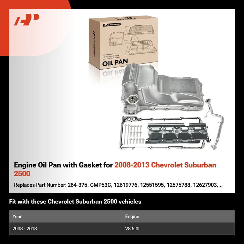 Engine Oil Pan with Gasket for 2008-2013 Chevrolet Suburban 2500