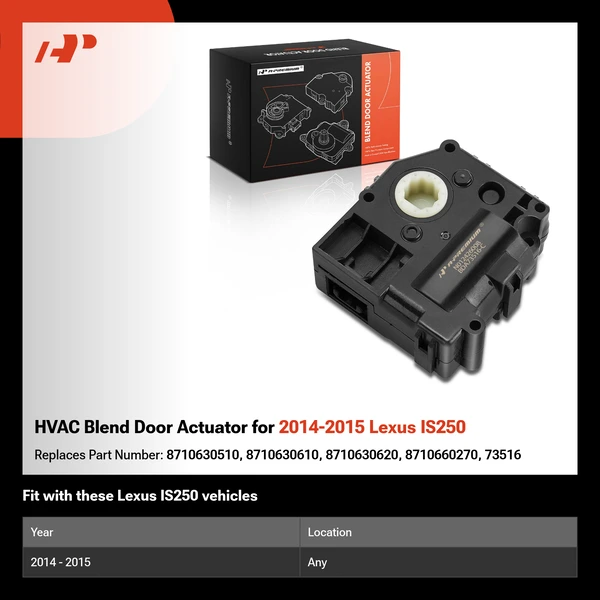 HVAC Blend Door Actuator for 2014-2015 Lexus IS250