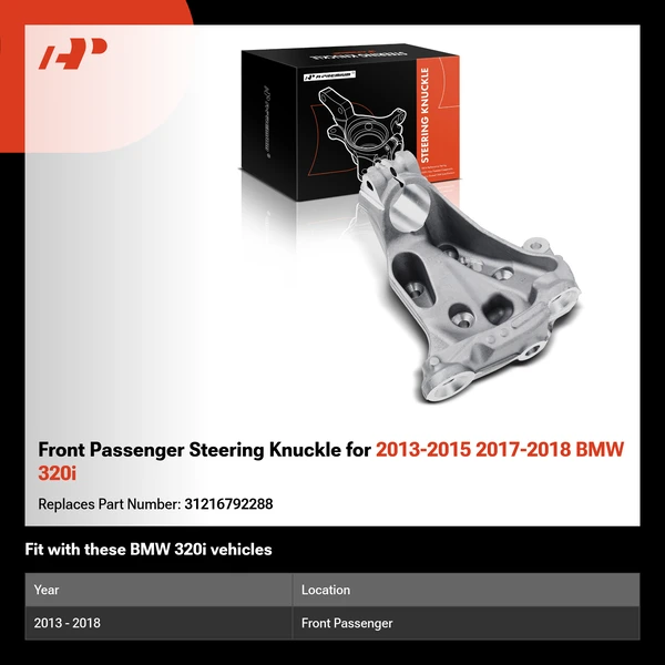 Front Passenger Steering Knuckle for 2013-2015 2017-2018 BMW 320i