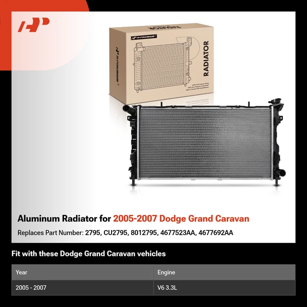 Aluminum Radiator for 2005-2007 Dodge Grand Caravan