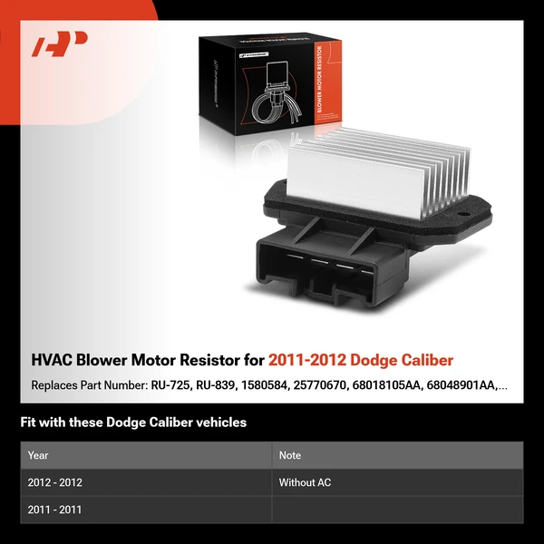 HVAC Blower Motor Resistor for 2011-2012 Dodge Caliber