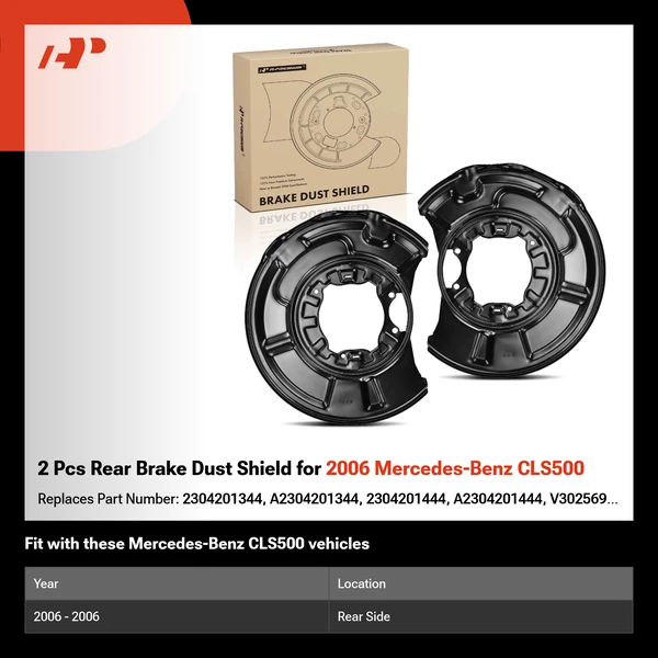 2 Pcs Rear Brake Dust Shield for 2006 Mercedes-Benz CLS500