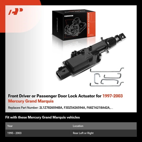 Front Driver or Passenger Door Lock Actuator for 1997-2003 Mercury Grand Marquis