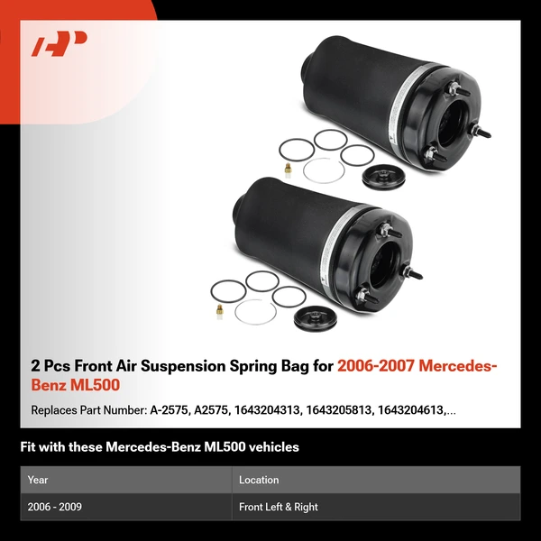 2 Pcs Front Air Suspension Spring Bag for 2006-2007 Mercedes-Benz ML500