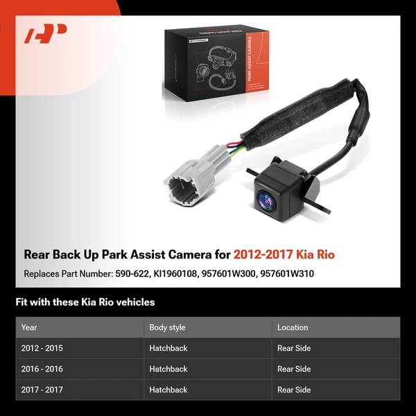 Rear Back Up Park Assist Camera for 2012-2017 Kia Rio