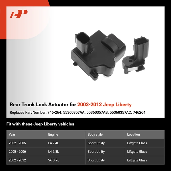 Rear Trunk Lock Actuator for 2002-2012 Jeep Liberty