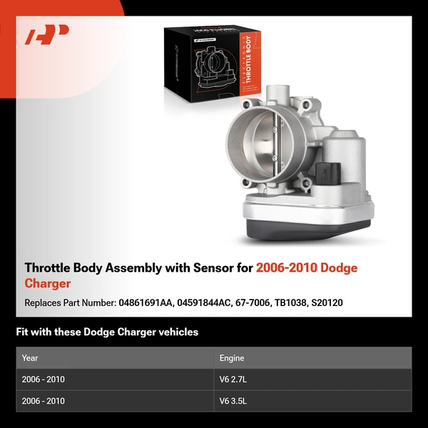 Throttle Body Assembly with Sensor for 2006-2010 Dodge Charger