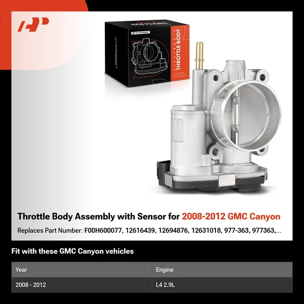 Throttle Body Assembly with Sensor for 2008-2012 GMC Canyon