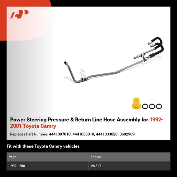 Power Steering Pressure & Return Line Hose Assembly for 1992-2001 Toyota Camry