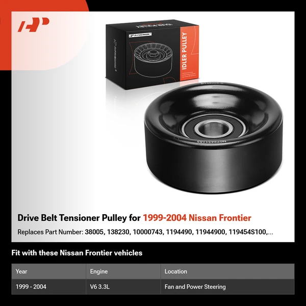 Drive Belt Tensioner Pulley for 1999-2004 Nissan Frontier