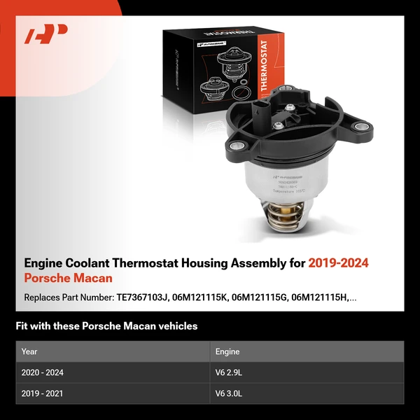 Engine Coolant Thermostat Housing Assembly for 2019-2024 Porsche Macan