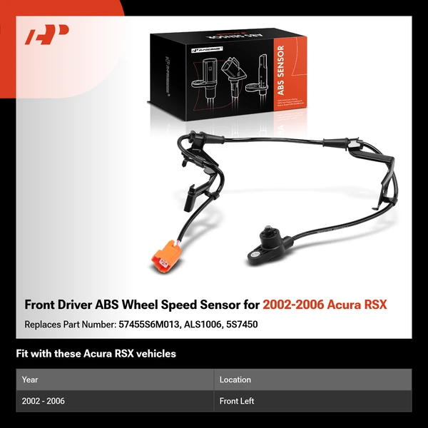 Front Driver ABS Wheel Speed Sensor for 2002-2006 Acura RSX