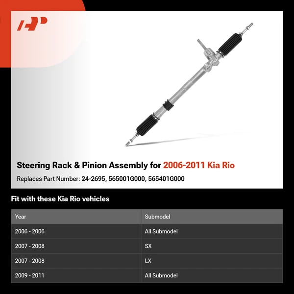 Steering Rack & Pinion Assembly for 2006-2011 Kia Rio