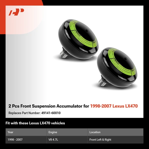 2 Pcs Front Suspension Accumulator for 1998-2007 Lexus LX470