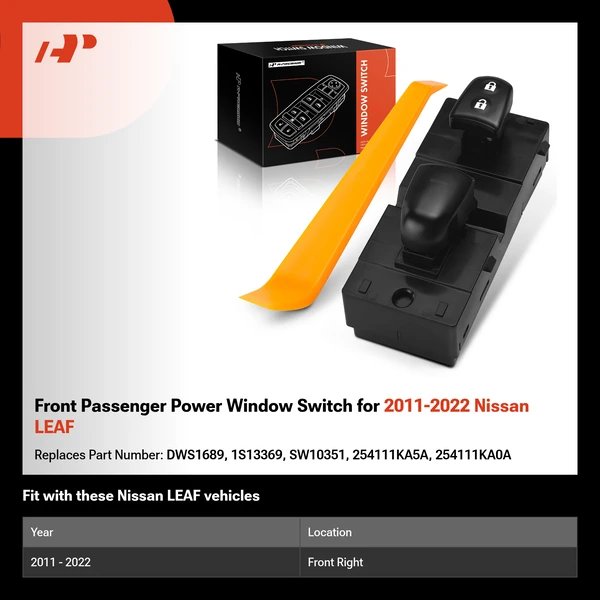 Front Passenger Power Window Switch for 2011-2022 Nissan LEAF