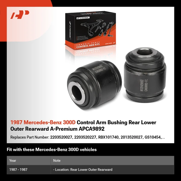 1987 Mercedes-Benz 300D Control Arm Bushing Rear Lower Outer Rearward A-Premium APCA9892