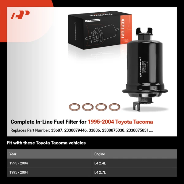Complete In-Line Fuel Filter for 1995-2004 Toyota Tacoma