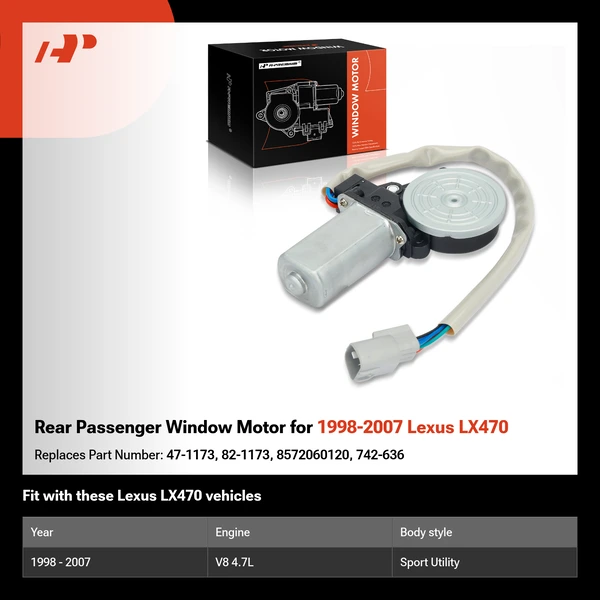 Rear Passenger Window Motor for 1998-2007 Lexus LX470