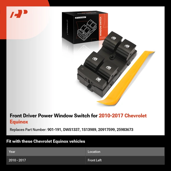 Front Driver Power Window Switch for 2010-2017 Chevrolet Equinox