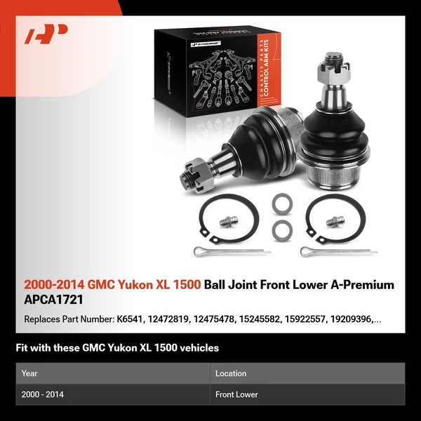 2000-2014 GMC Yukon XL 1500 Ball Joint Front Lower A-Premium APCA1721
