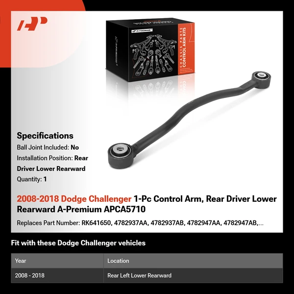 2008-2018 Dodge Challenger 1-Pc Control Arm, Rear Driver Lower Rearward A-Premium APCA5710