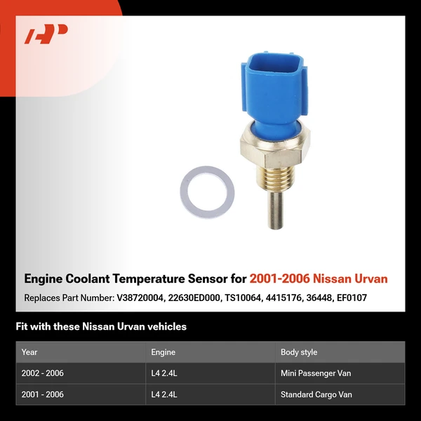 Engine Coolant Temperature Sensor for 2001-2006 Nissan Urvan