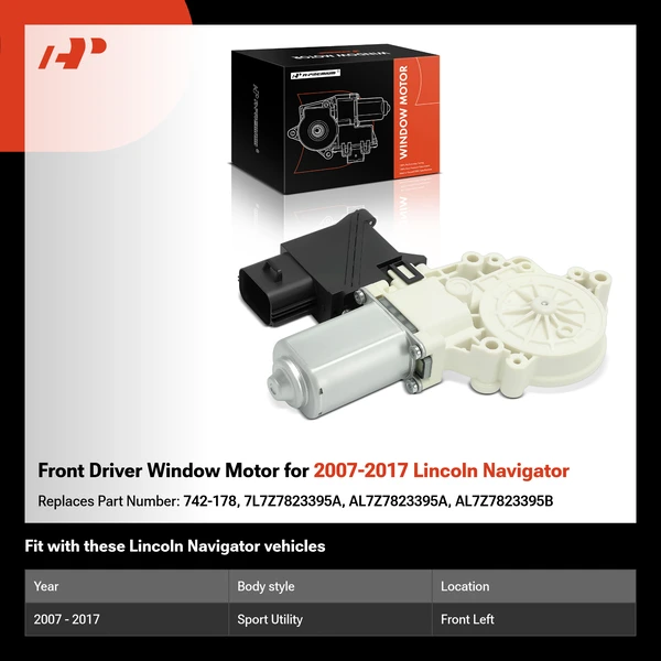 Front Driver Window Motor for 2007-2017 Lincoln Navigator