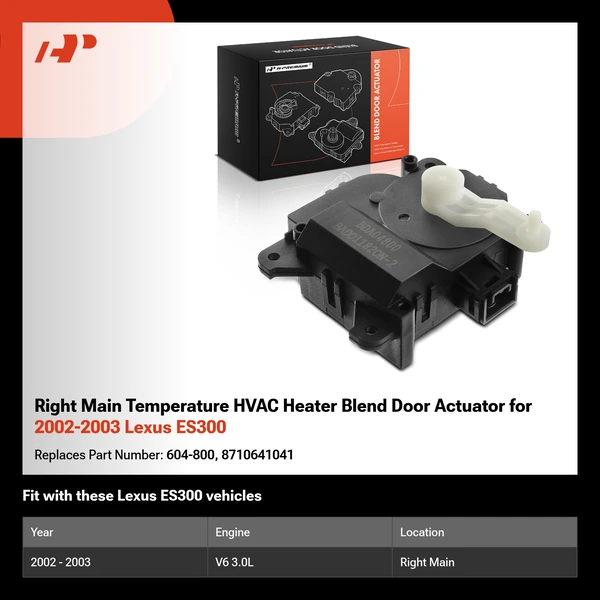 Right Main Temperature HVAC Heater Blend Door Actuator for 2002-2003 Lexus ES300