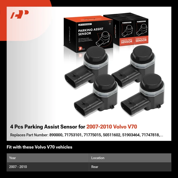 4 Pcs Parking Assist Sensor for 2007-2010 Volvo V70