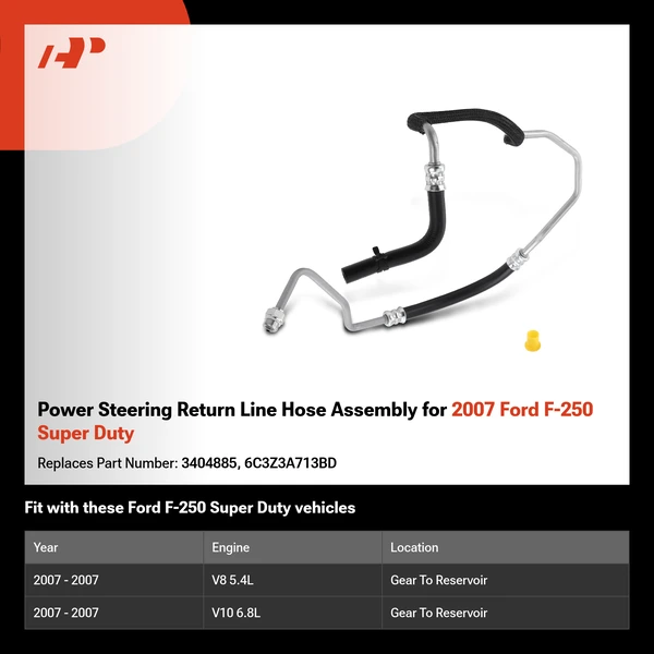Power Steering Return Line Hose Assembly for 2007 Ford F-250 Super Duty