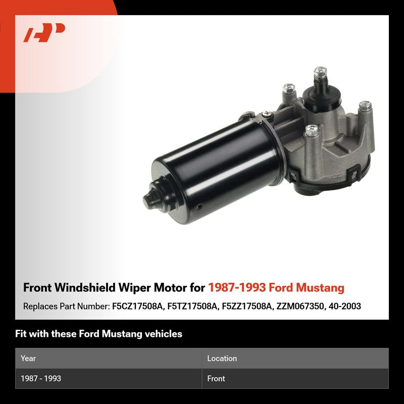 Front Windshield Wiper Motor for 1987-1993 Ford Mustang