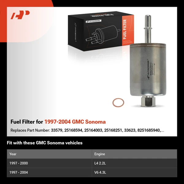 Fuel Filter for 1997-2004 GMC Sonoma