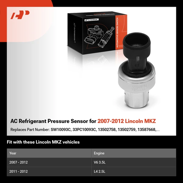 AC Refrigerant Pressure Sensor for 2007-2012 Lincoln MKZ