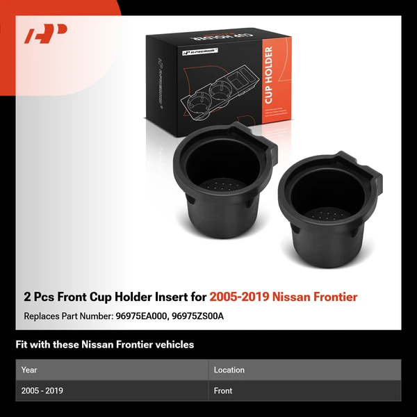 2 Pcs Front Cup Holder Insert for 2005-2019 Nissan Frontier