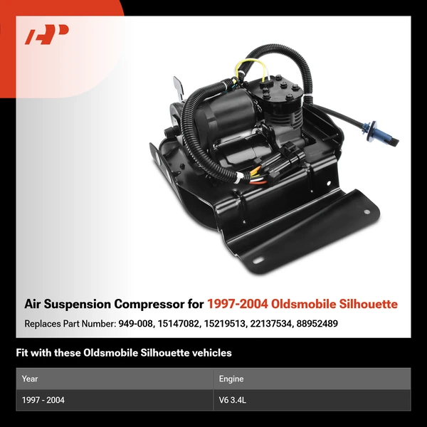 Air Suspension Compressor for 1997-2004 Oldsmobile Silhouette