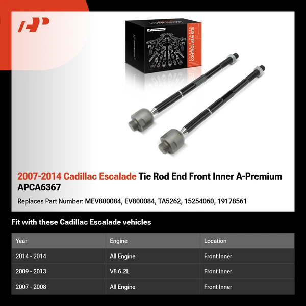 2007-2014 Cadillac Escalade Tie Rod End Front Inner A-Premium APCA6367