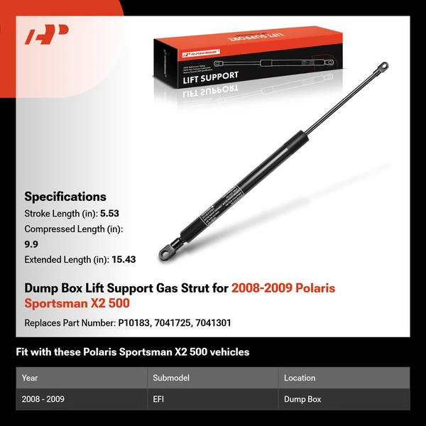 Dump Box Lift Support Gas Strut for 2008-2009 Polaris Sportsman X2 500