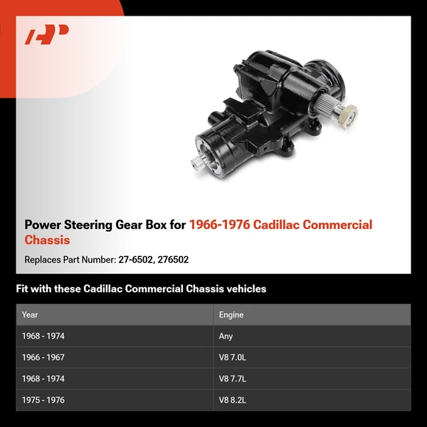 Power Steering Gear Box for 1966-1976 Cadillac Commercial Chassis