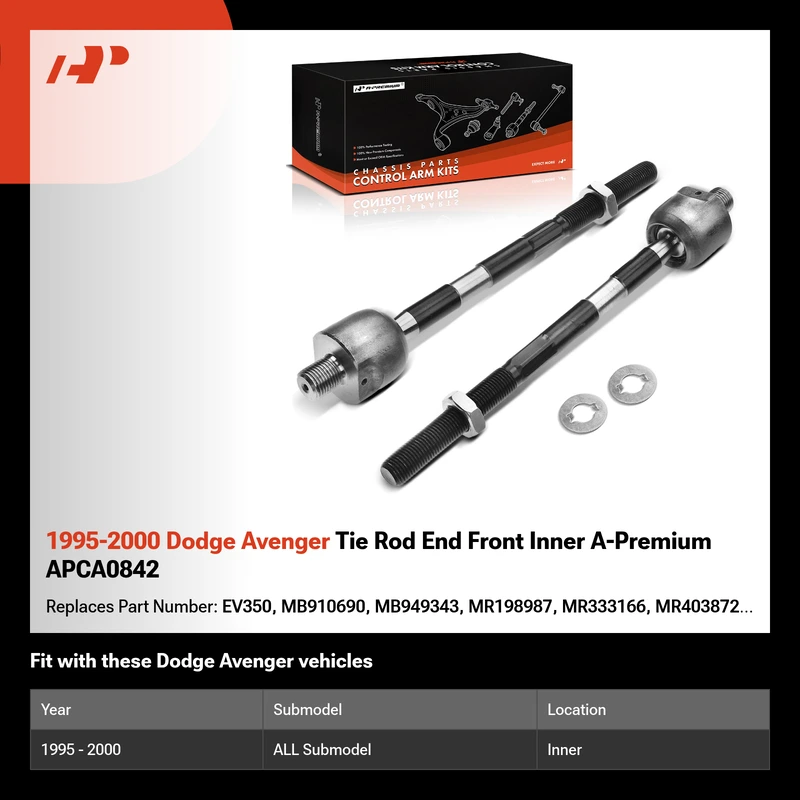 1995-2000 Dodge Avenger Tie Rod End Front Inner A-Premium APCA0842