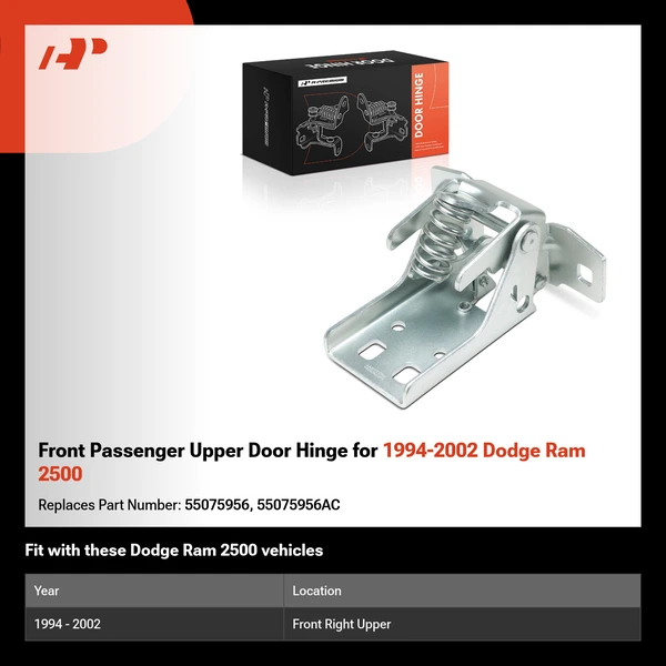 Front Passenger Upper Door Hinge for 1994-2002 Dodge Ram 2500