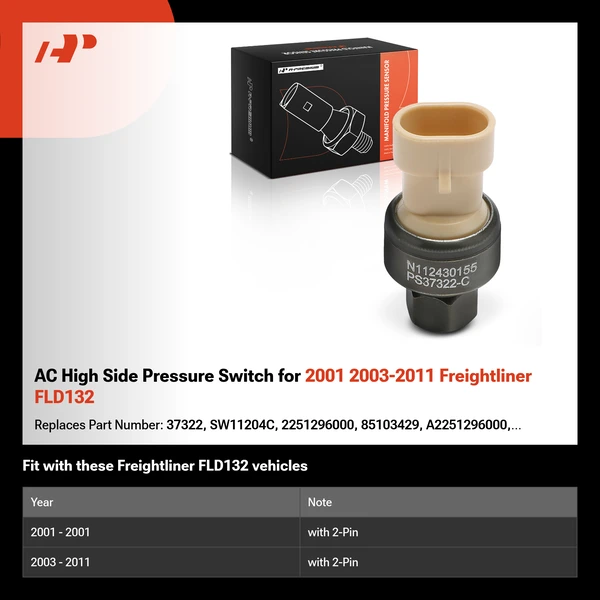 AC High Side Pressure Switch for 2001 2003-2011 Freightliner FLD132