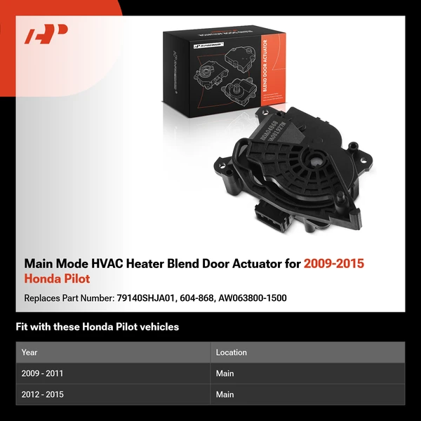 Main Mode HVAC Heater Blend Door Actuator for 2009-2015 Honda Pilot