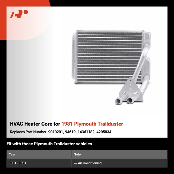 HVAC Heater Core for 1981 Plymouth Trailduster