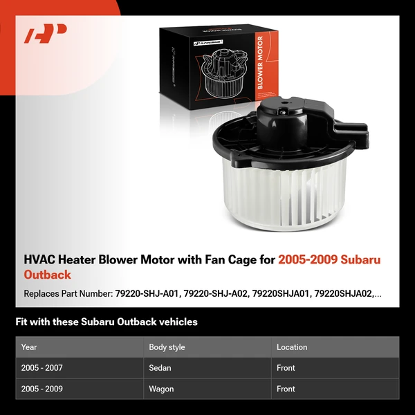 HVAC Heater Blower Motor with Fan Cage for 2005-2009 Subaru Outback