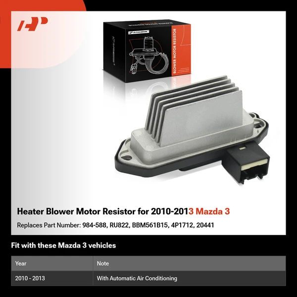 Heater Blower Motor Resistor for 2010-2013 Mazda 3