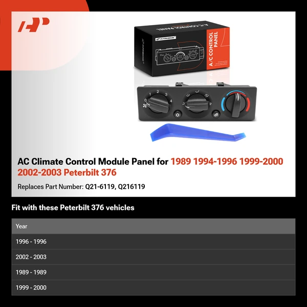 AC Climate Control Module Panel for 1989 1994-1996 1999-2000 2002-2003 Peterbilt 376