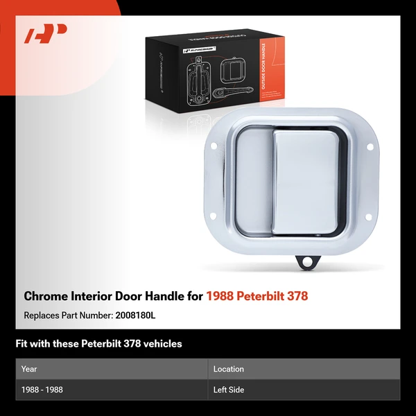 Chrome Interior Door Handle for 1988 Peterbilt 378