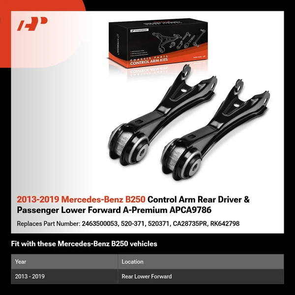 2013-2019 Mercedes-Benz B250 Control Arm Rear Driver & Passenger Lower Forward A-Premium APCA9786