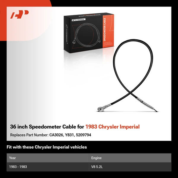 36 inch Speedometer Cable for 1983 Chrysler Imperial